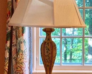 Item 315:  Hand Painted Shamrock Lamp - 32": $145