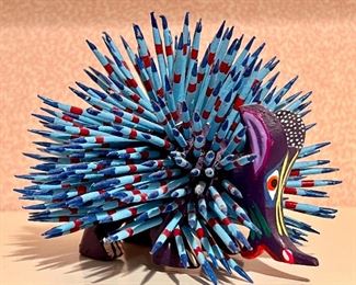 Item 320:  Hand Painted Wood Porcupine:  $14