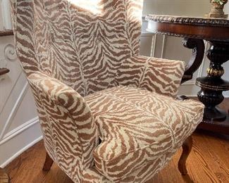 Zebra fabric comfy chair 