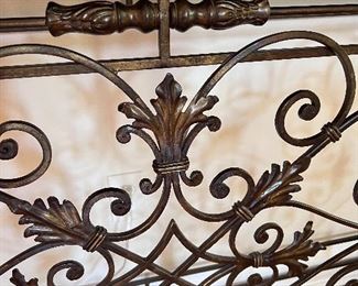 Detail of iron Demi lune console 