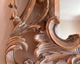 Detail of carved wood mirror 
