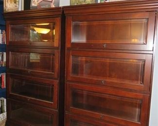 Pair Large Heavy Barrister Bookcases
