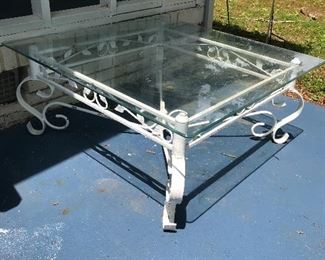 Glass Top Metal Coffee Table