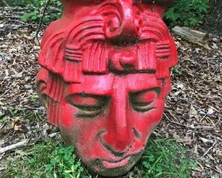 Aztec Head Garden Urn