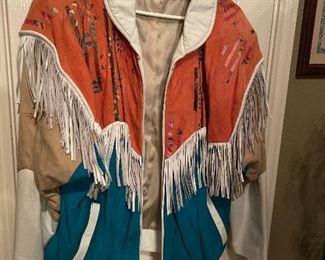 suede  80's fringe worthy !   retro western jacket- just mint-  urban cowboy here we come - coolest retro clothing find !!
