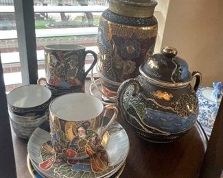 lovely   cloisonne vintage tea set