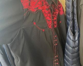 xxl scully red and black western shirt