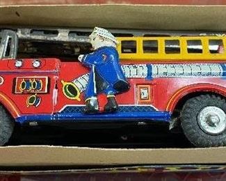 Tin Litho Fire Truck in Box