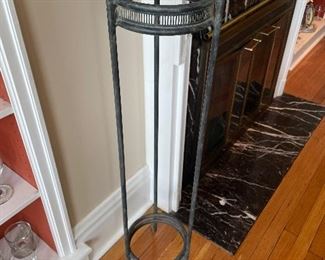 $80; marble top plant stand (small chip on top edge; as is)