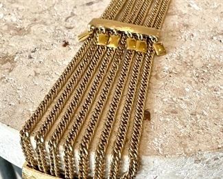 $28; gold chain shield necklace