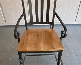Set of heavy duty wood/wrought iron chairs - Qty 4