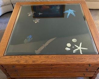 Coffee table with display and storage