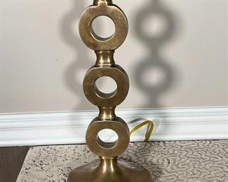 CONTEMPORARY TABLE LAMP | Gold brushed table lamp; h. 24-1/2 in.