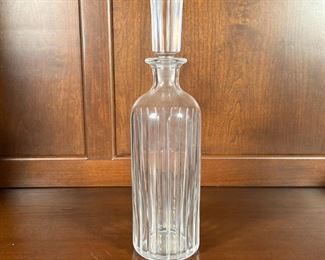 BACCARAT DECANTER | Cut glass decanter with matching stopper, with acid etched marking on the bottom, "BACCARAT FRANCE"; h. 12-1/2 in.
