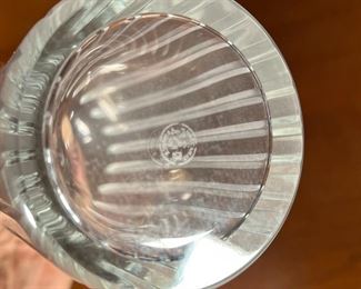 BACCARAT DECANTER | Cut glass decanter with matching stopper, with acid etched marking on the bottom, "BACCARAT FRANCE"; h. 12-1/2 in.