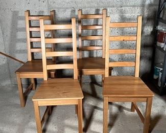 (4pc) IKEA DINING CHAIRS | Stornas ladderback dining chairs, matching with table (lot 104); h. 41 x 13-1/2 x 18 in.
