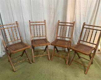 504 4 Folding Wooden Chairs