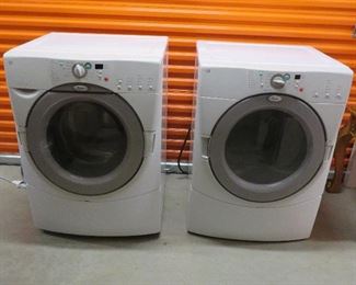 Whirpool Duet washer - dryer.  This set is STACKABLE.  Electric dryer.  Will sell separately or together.   Measurements - 27" wide x 29" deep x 37" high.                                       