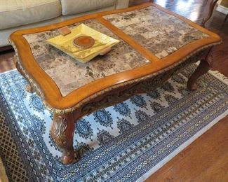 Coffee table that matches end table and console table.  Length - 50" x 30" x 20" height