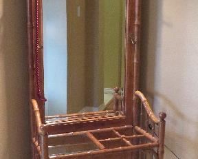 Bamboo hall tree - lighted.  Width - 24" x depth 12" x height 80".