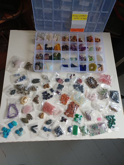 gem stones, stone beads, cabochons, rough and tumbled stones