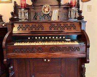 Ornate antique Estey pump organ