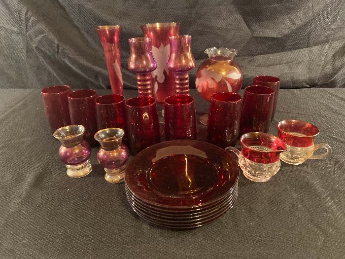 01Red Vintage Glassware