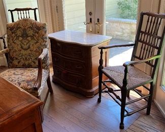 Fantastic set of eight Elmwood chairs circa 1840 including two arm chairs and six side chairs.