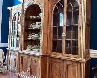 Spectacular three-piece antique English country Display/China cabinet