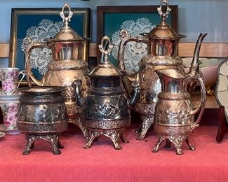 Beautiful five piece antique tea service