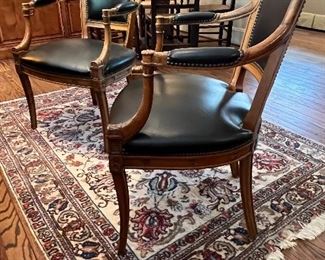 4 x 6 rug and pair of leather armchairs