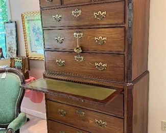 Spectacular antique English George the third Circa 1760 mahogany chest on chest