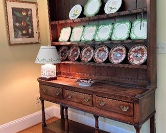 Superb antique dark oak Welsh dresser/ cupboard 18th century