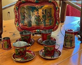 Spectacular antique tin litho  child’s tea service