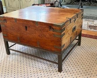 Unusual 19th century English mahogany ships map chest with bespoke stand