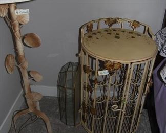 WINE RACK/OR OCCASIONAL TABLE, FLOOR LAMP