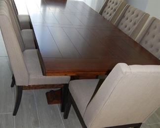 Additional view of dining set with 10 chairs!