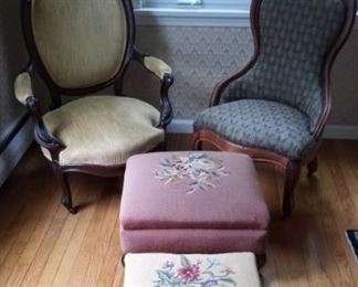 Antique Chairs Foot Stools