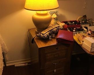File cabinet, lamp