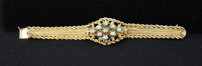 14KT Gold & Fiery Opal Bracelet 