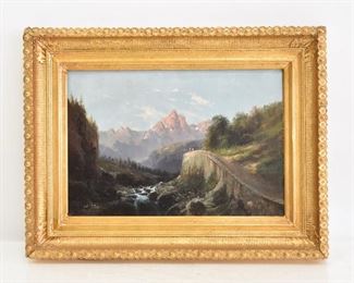 Alpine Landscape Oil on Canvas 