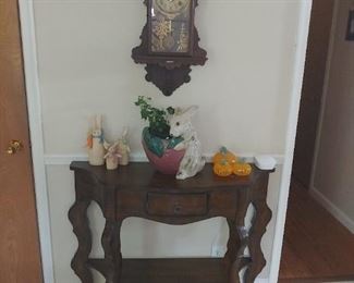 Hall Table & Antique Clock