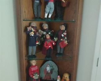 ByersChoice Carolers and Corner Cabinet