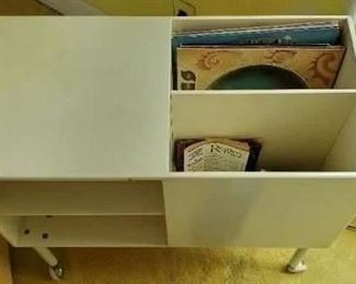 Neat white lacquer record storage unit