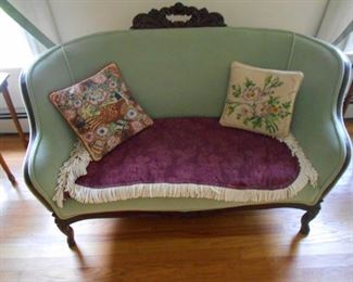 1930s carved petite sofa