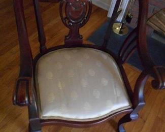 antique carved mahogany arm chair