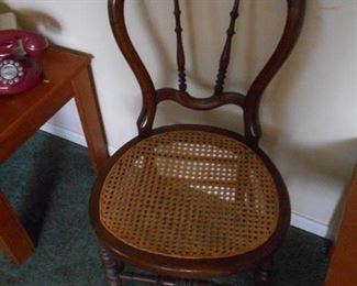 set of 4 antique caned seat chairs