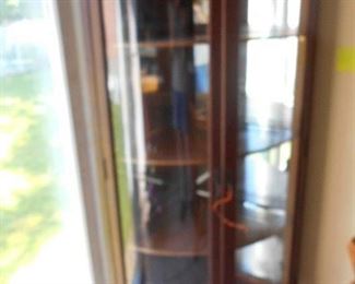 antique oak petite corner china cabinet