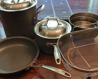 Calphalon Cookware, Mixing Bowls, Strainer, and Griddle Grill