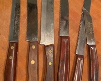 Chopping Block and Vintage Stainless Knives